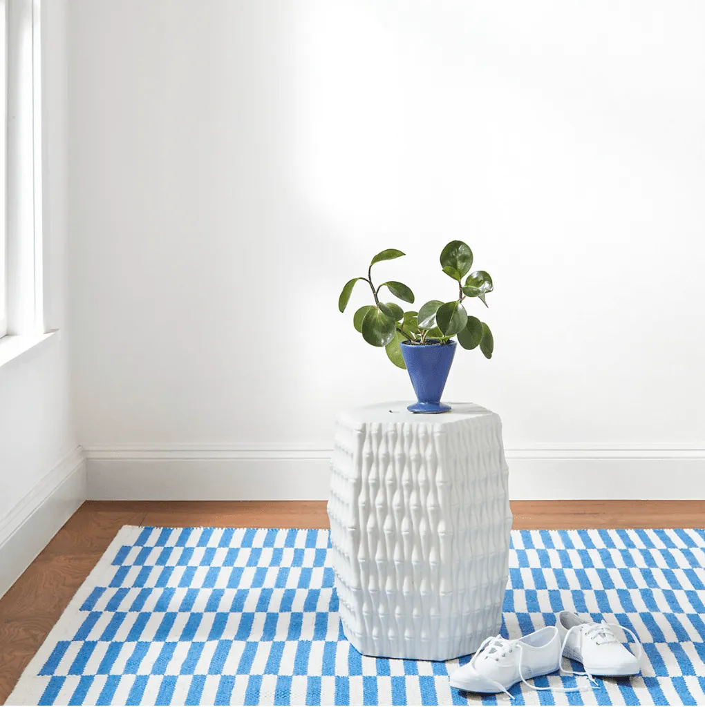 Sailing Stripe French Blue Handwoven Indoor/Outdoor Rug