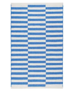 Sailing Stripe French Blue Handwoven Indoor/Outdoor Rug