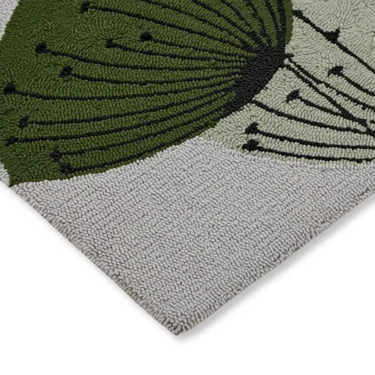 Sanderson 'Dandelion Clocks - Botanical Green' Indoor & Outdoor Rug