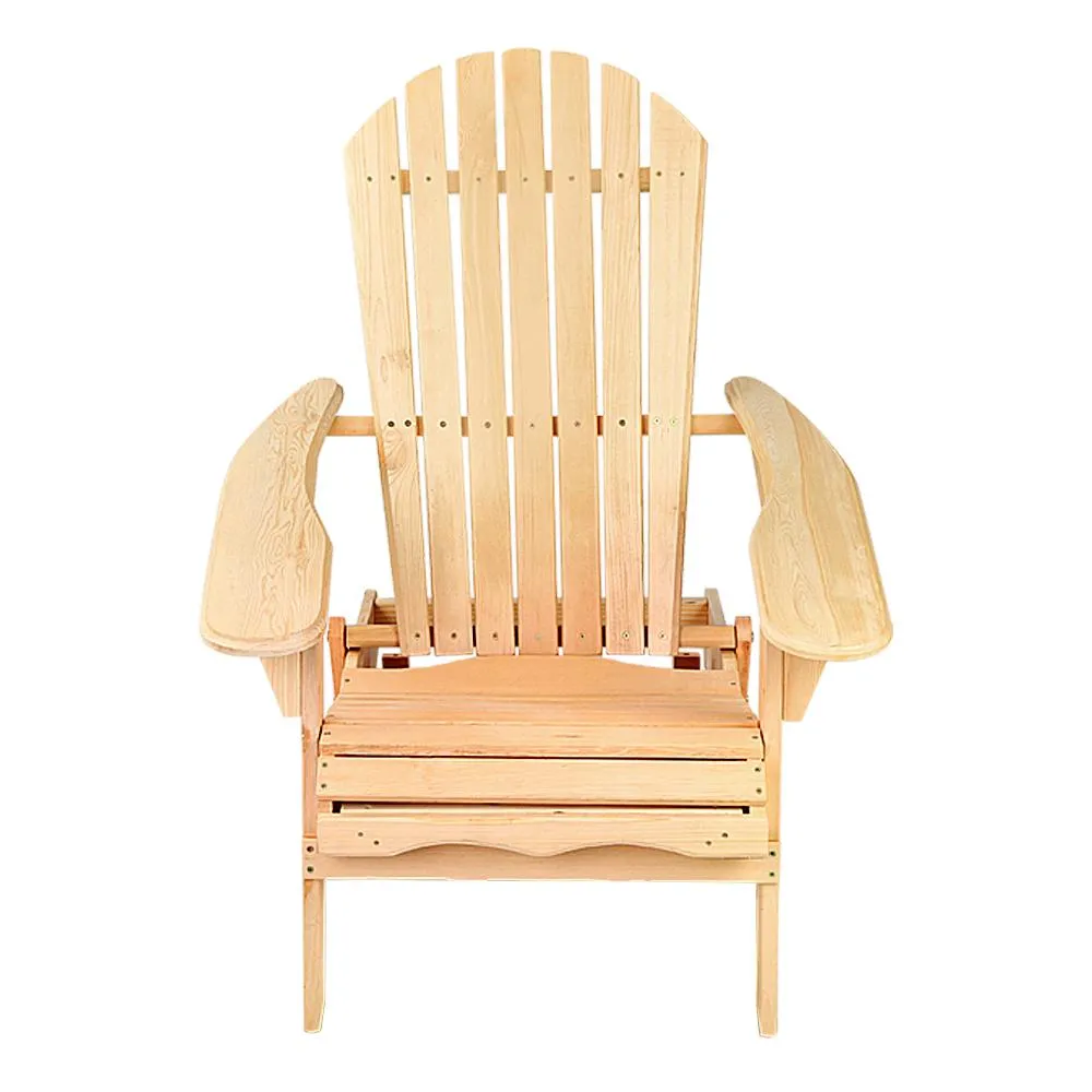 Set of 2 Patio Furniture Outdoor Wooden Chairs - Beach