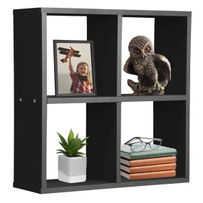 Sorbus Floating Shelf 4-Cube Organizer — Stair Wall Shelf with 4 Openings