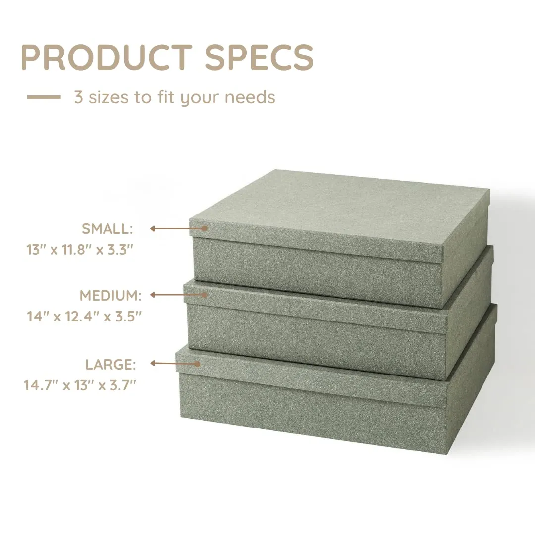 Soul & Lane: Paper Storage Boxes with Lids - from Premium Kraft Paper (Pack of 3)