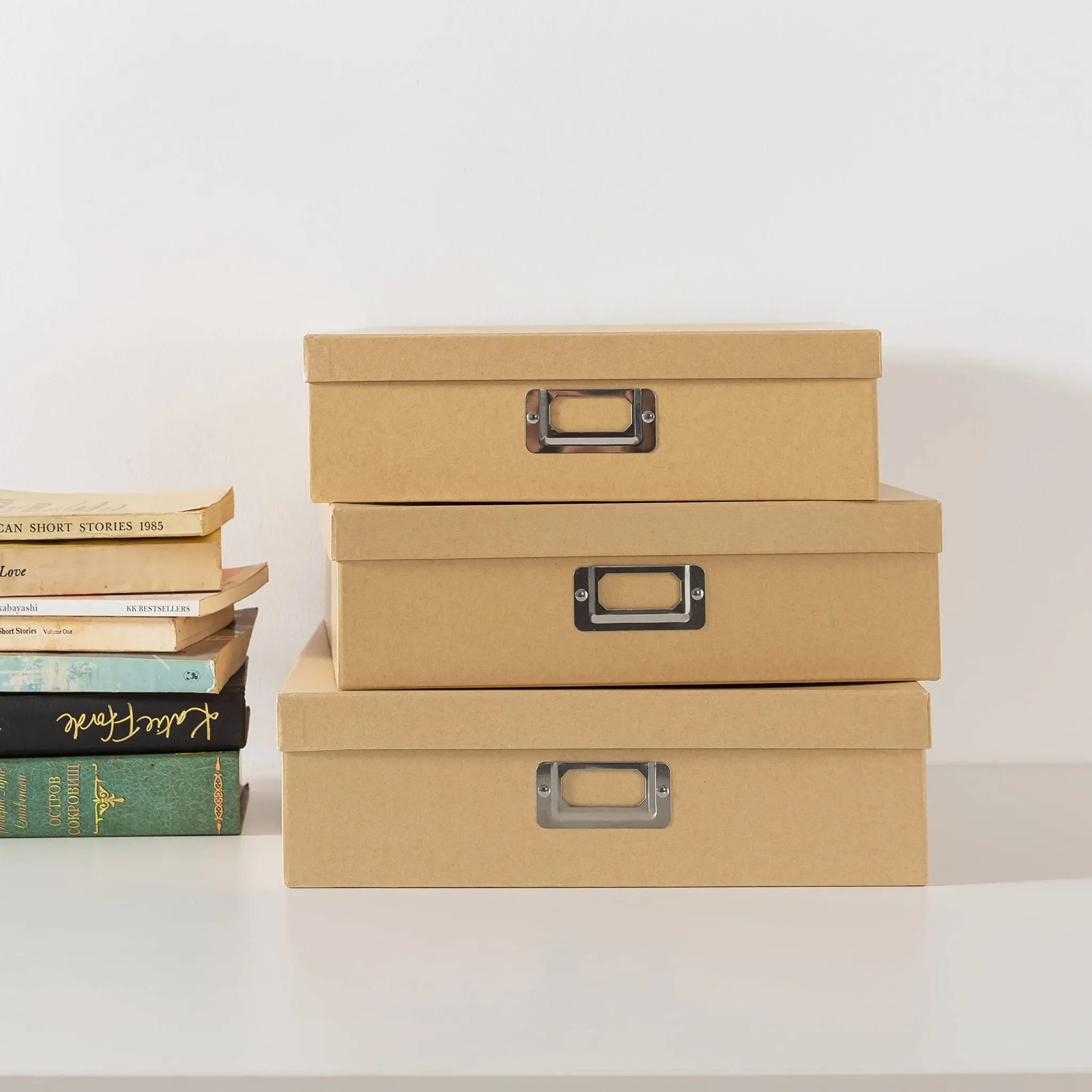 Soul & Lane: Paper Storage Boxes with Lids - from Premium Kraft Paper (Pack of 3)