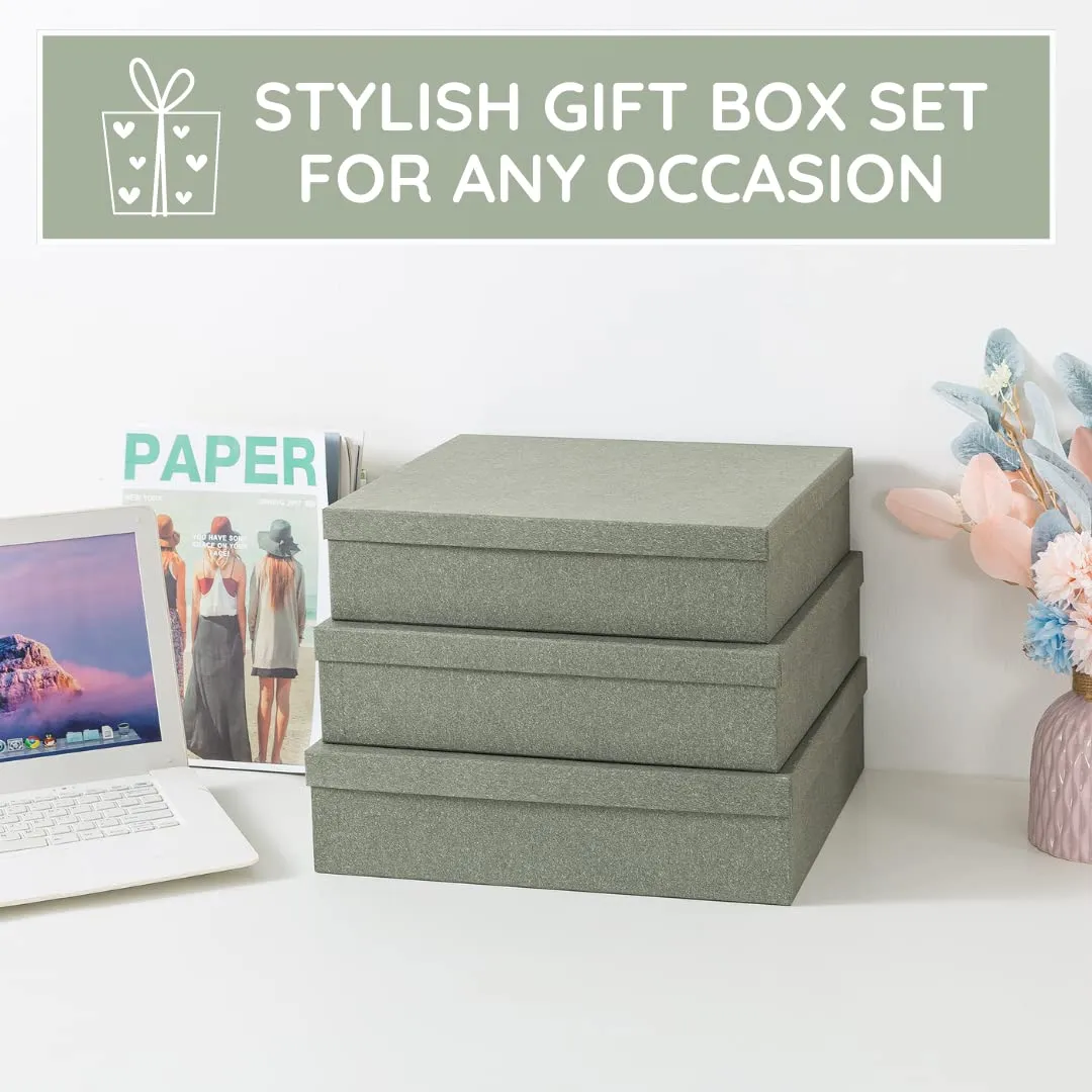 Soul & Lane: Paper Storage Boxes with Lids - from Premium Kraft Paper (Pack of 3)