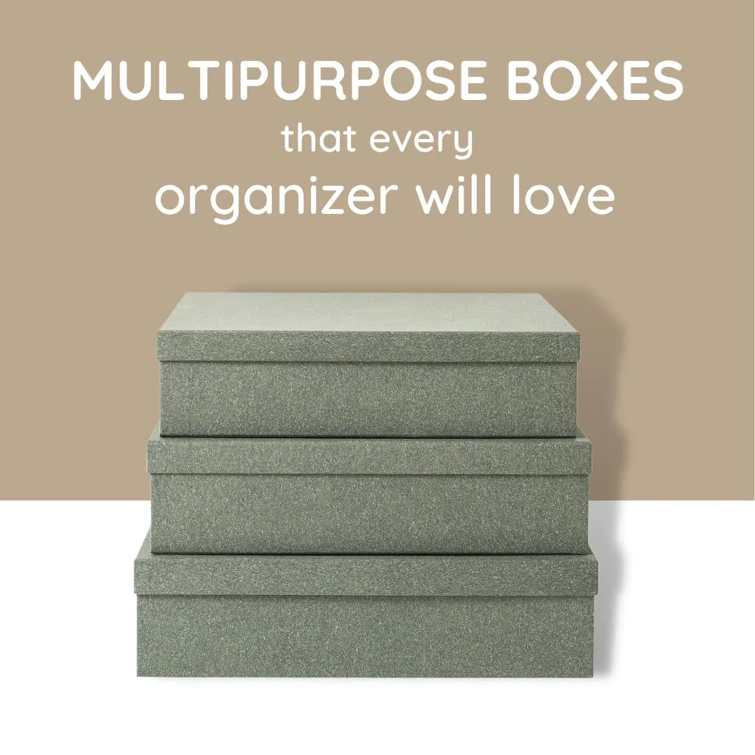 Soul & Lane: Paper Storage Boxes with Lids - from Premium Kraft Paper (Pack of 3)