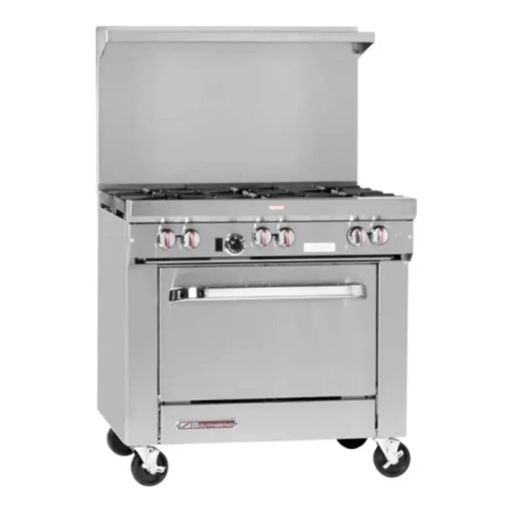 Southbend S36C-2G/T S-Series, Gas Range , 36", 24" 2 Non-Clog Burners With Cabinet Base, 104,000 Btu