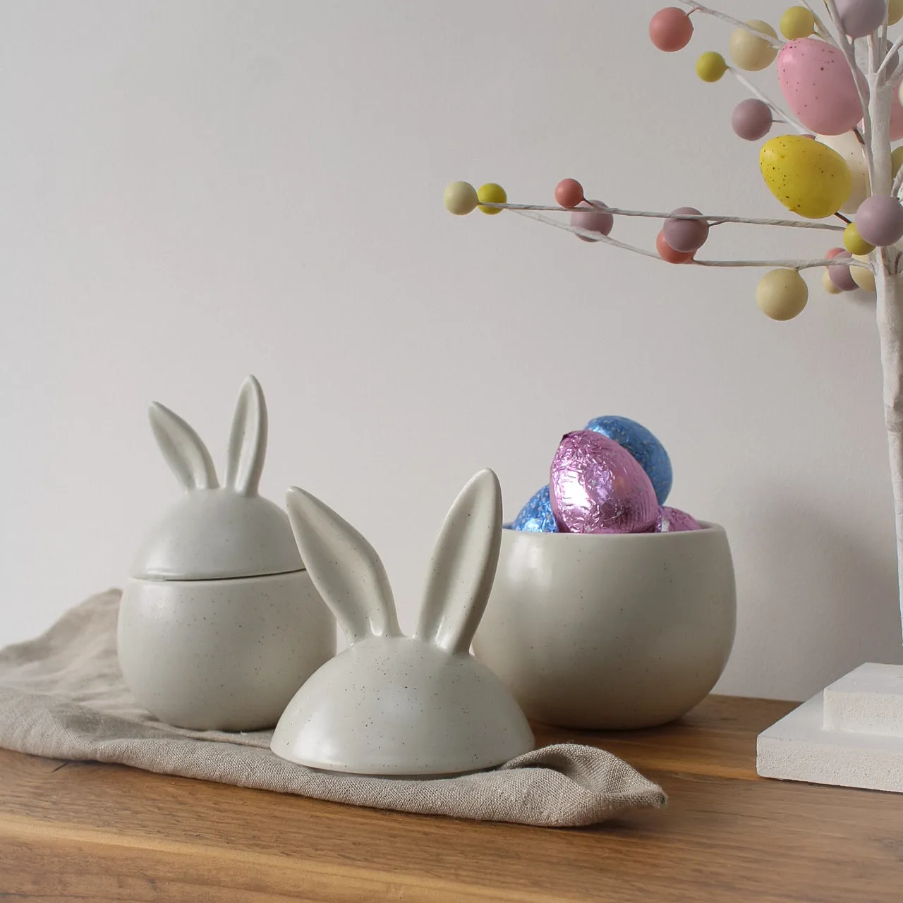 Speckled Ceramic Bunny Ears Pot