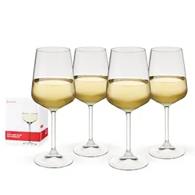 Spiegelau Style White Wine Glasses Set of 4 - European-Made Crystal, Classic Stemmed, Dishwasher Safe, Professional Quality White Wine Glass Gift Set - 15.5 oz