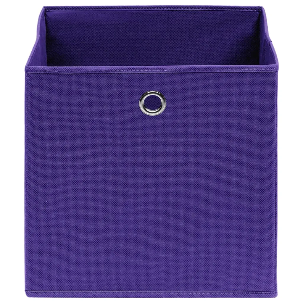 Storage Boxes 4 pcs Non-woven Fabric 28x28x28 cm Purple