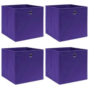 Storage Boxes 4 pcs Non-woven Fabric 28x28x28 cm Purple