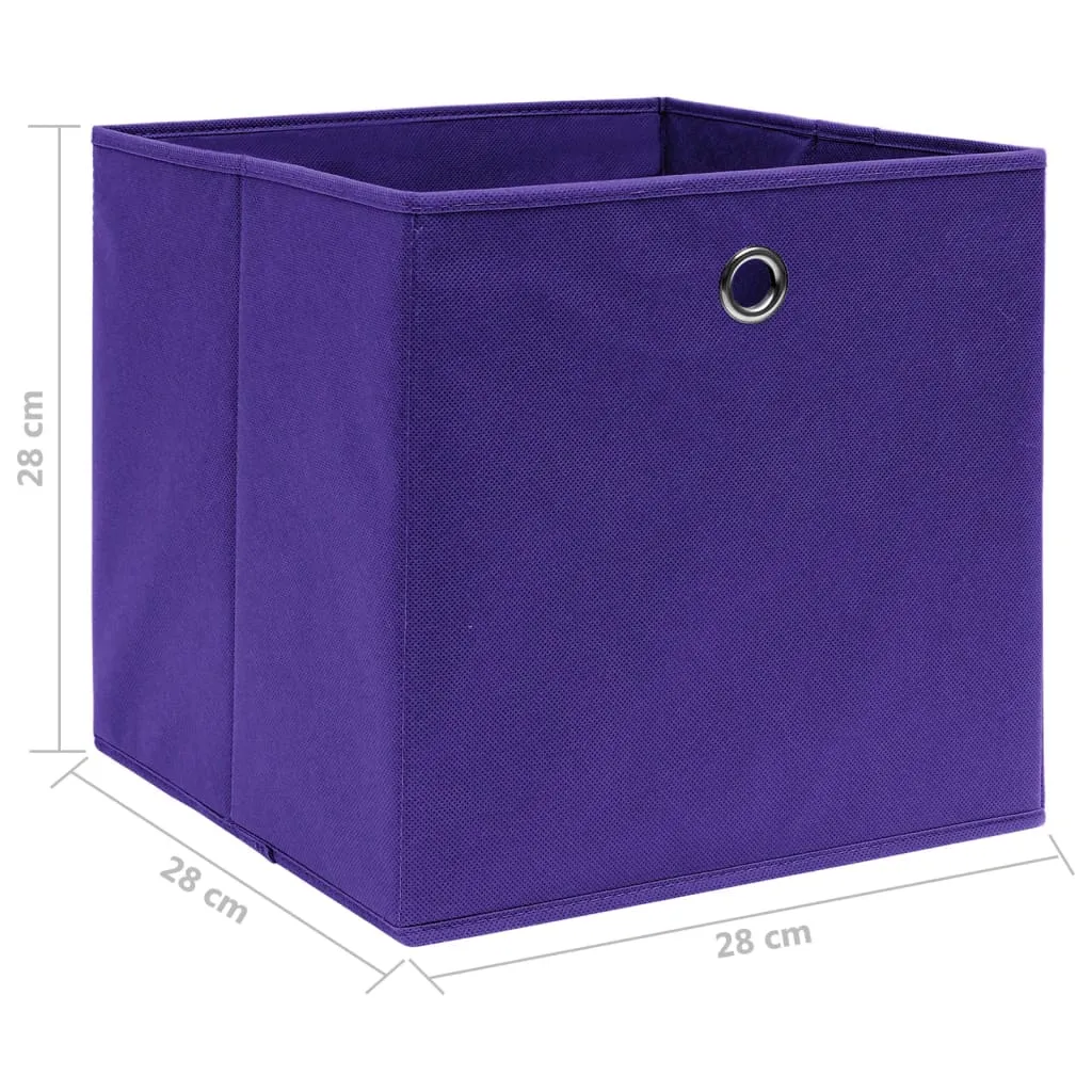 Storage Boxes 4 pcs Non-woven Fabric 28x28x28 cm Purple