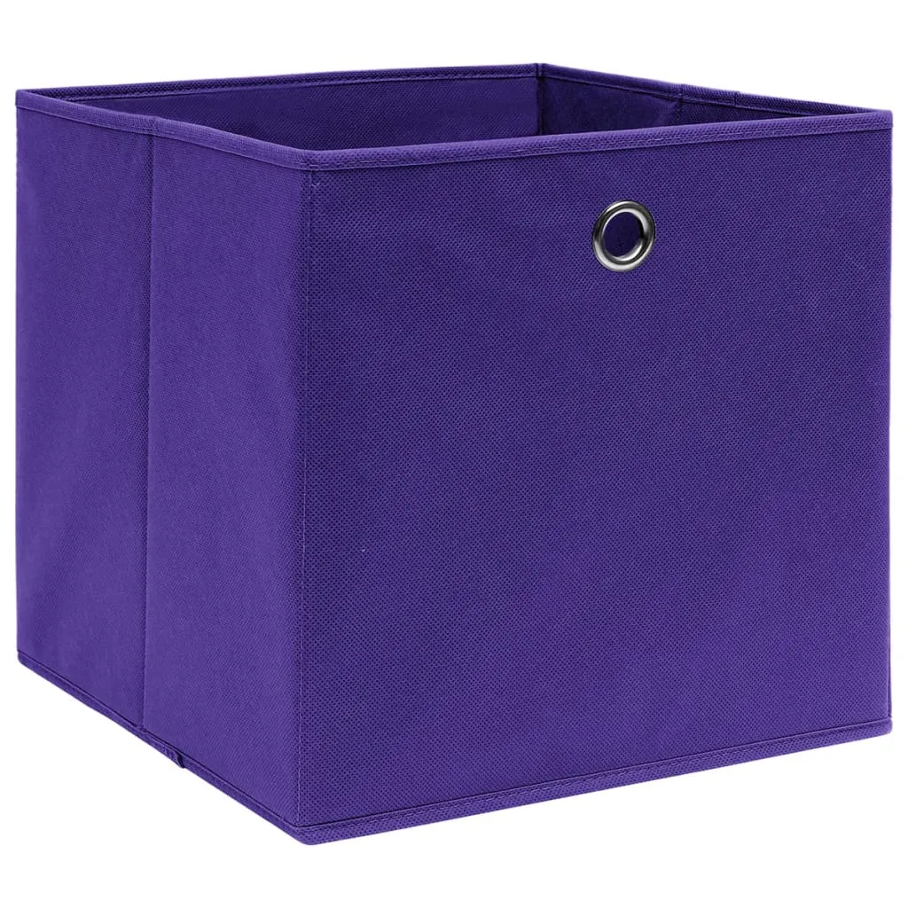 Storage Boxes 4 pcs Non-woven Fabric 28x28x28 cm Purple