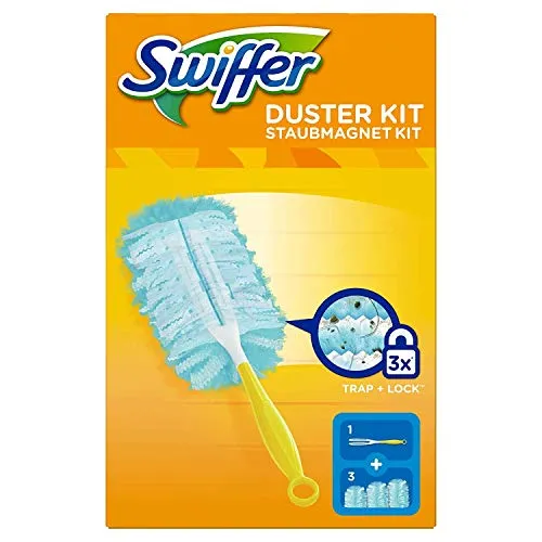 Swiffer Microfibre Dust Cleaner Set 1 Handle and 3 Replacement Pads 1x1 Piece