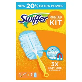 Swiffer Microfibre Dust Cleaner Set 1 Handle and 3 Replacement Pads 1x1 Piece