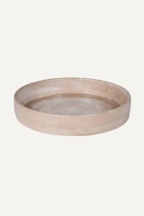 Taupe Textured Round Tray