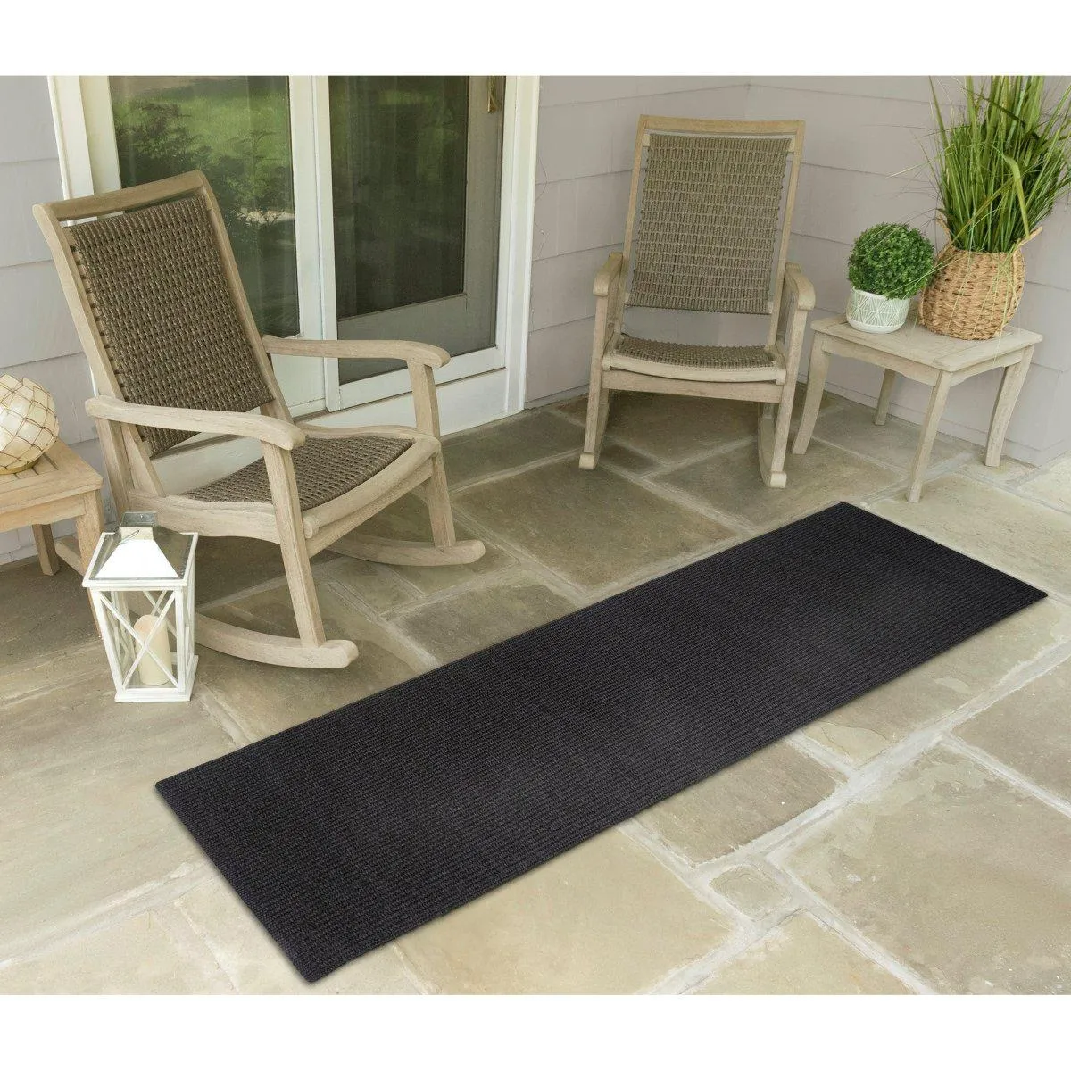 Trans-Ocean AVALON Indoor/Outdoor Power Loomed Polypropylene Durable Area Rug  - Charcoal