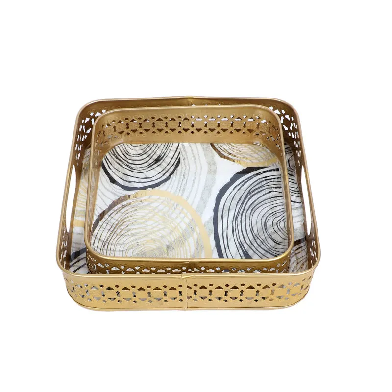 Tyla Abstract Serving Tray - Set Of Two