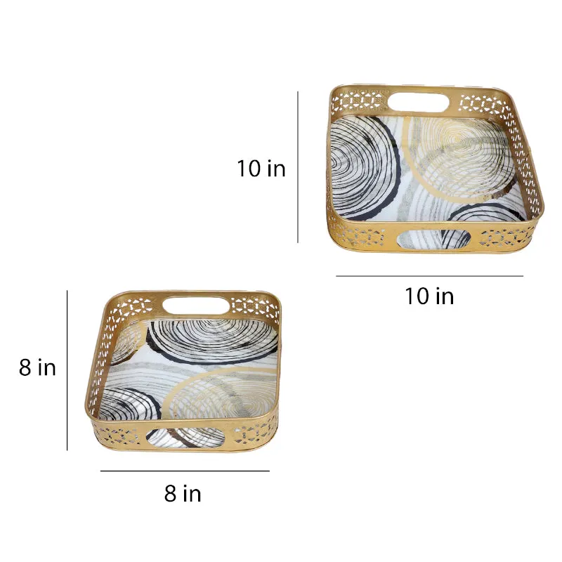 Tyla Abstract Serving Tray - Set Of Two