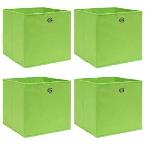 vidaXL Storage Boxes 4 pcs Green 12.6"x12.6"x12.6" Fabric