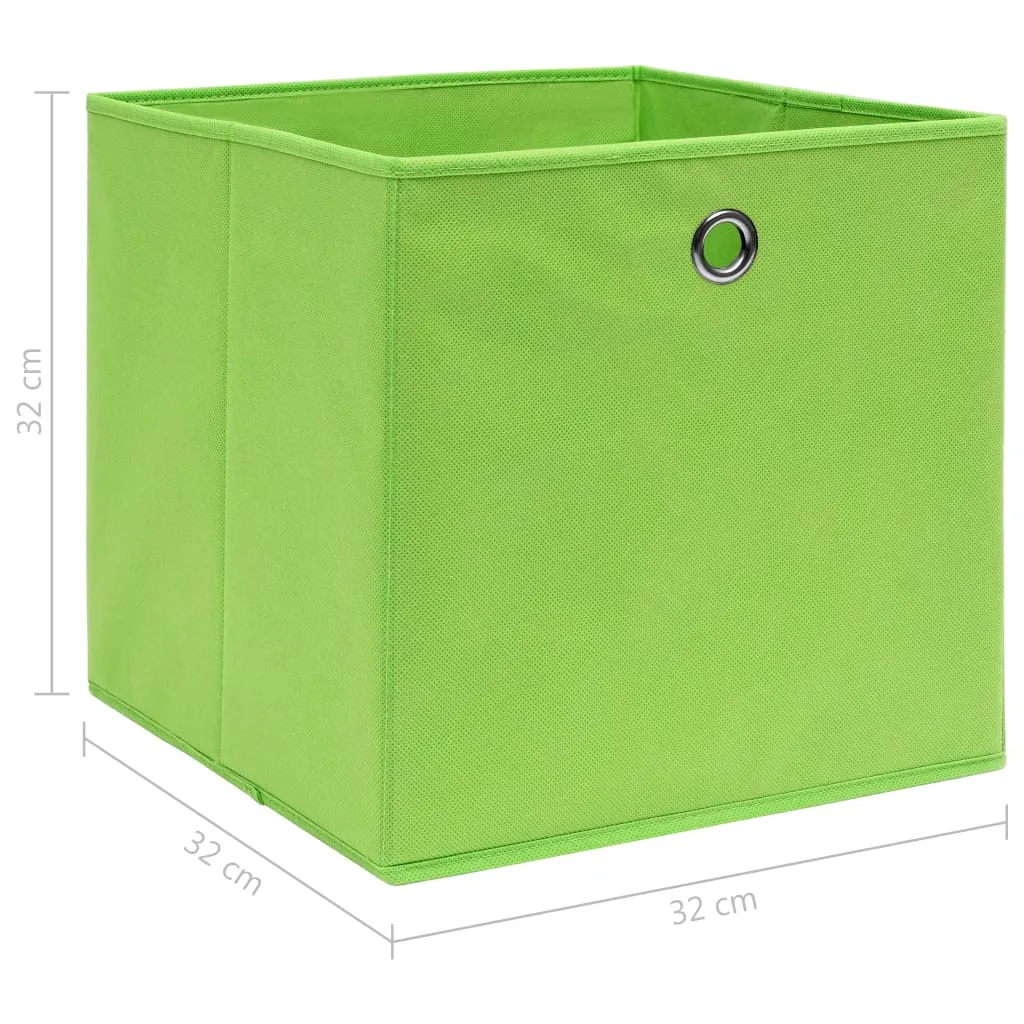 vidaXL Storage Boxes 4 pcs Green 12.6"x12.6"x12.6" Fabric